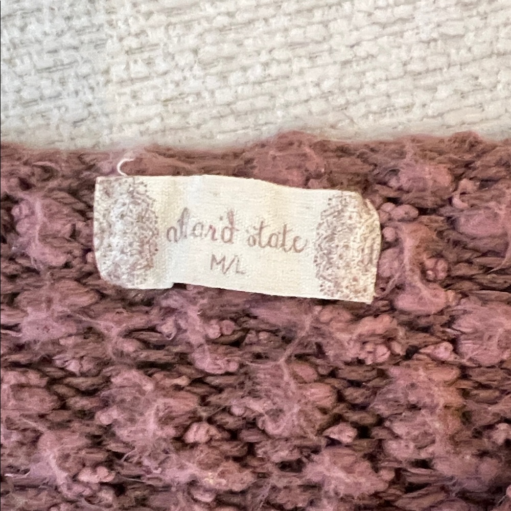 Altar'd State Textured Dusty Rose V-Neck Sweater - Picture 2 of 2